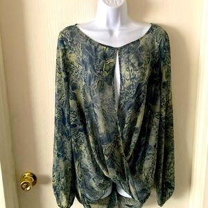 Sexy open front and back sheer blouse